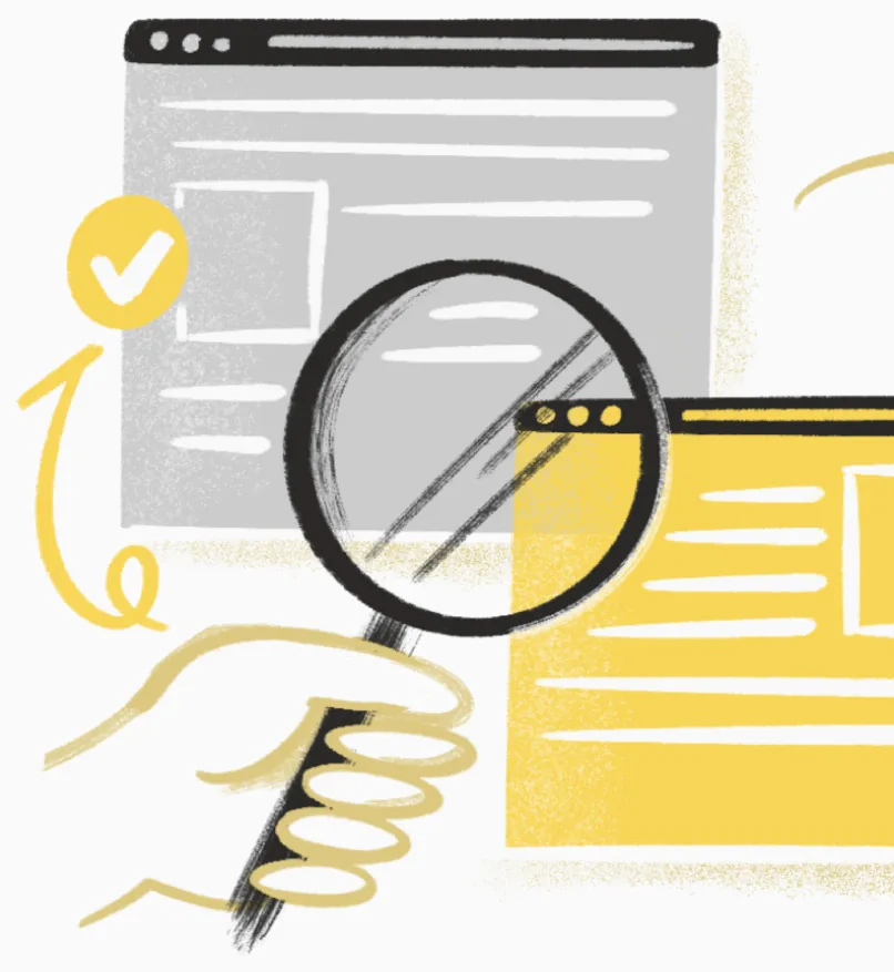 Ilustración de análisis de reportes y resultados de campañas digitales